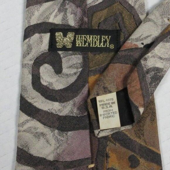 WEMBLEY Men's 100% Imported Rayon Tie Made in U.S.A. 58.5‎ Inches - Picture 5 of 7